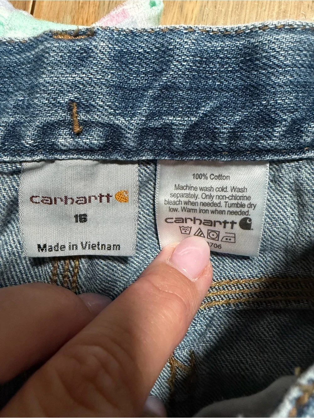 Carhartt Carpenter Jeans Boys Size 16 Relaxed Fit Utility Denim Pants